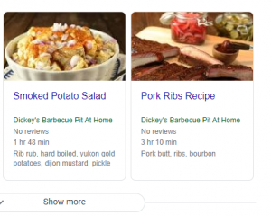 rich snippets for CPG seo