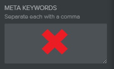 avoid meta keywords on Weebly