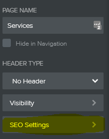 how to update SEO settings in Weebly